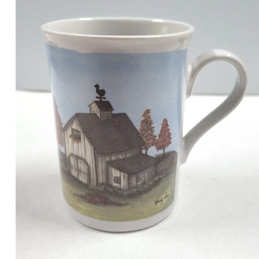 Hand Painted Barn Coffee Mug‎ Rooster Weathervane Farmhouse Decor Cup